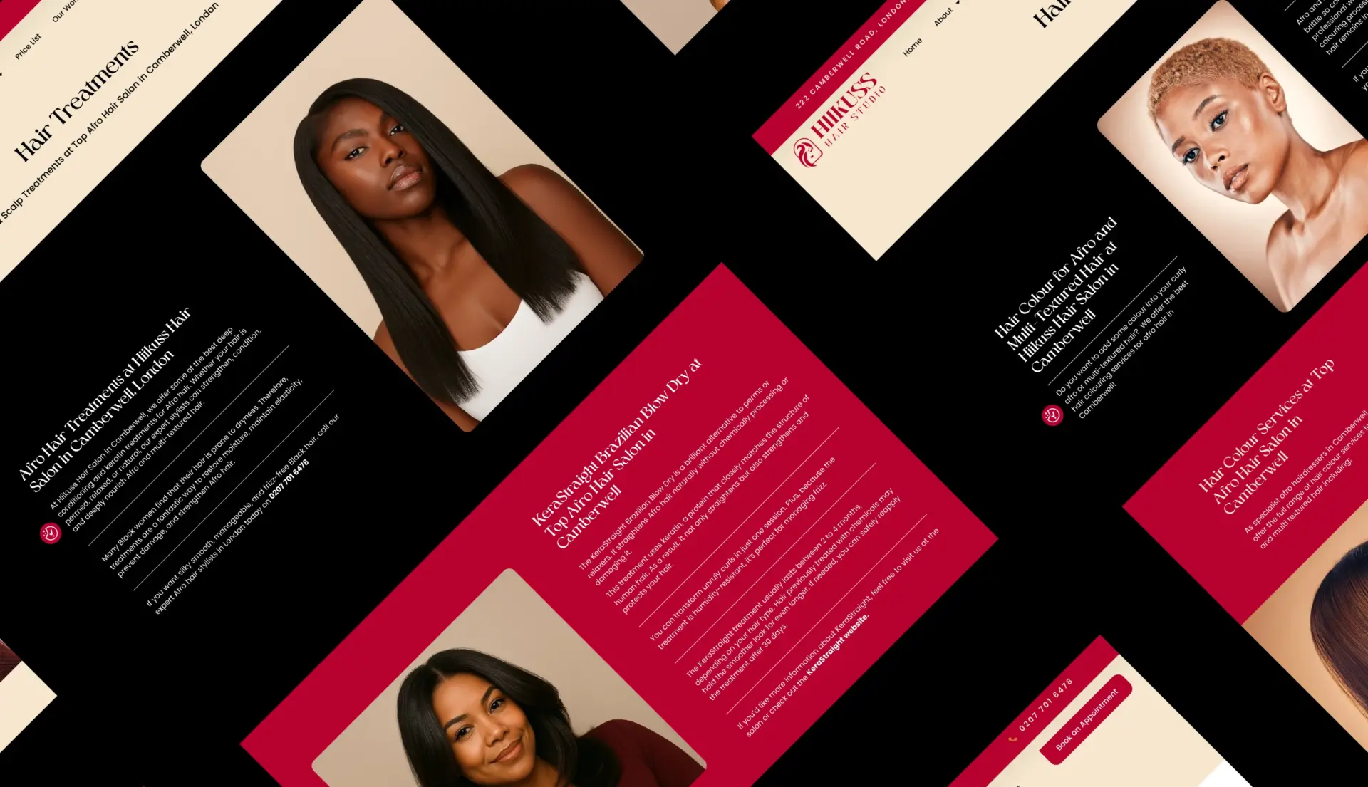 Inner page designs for services and treatments
