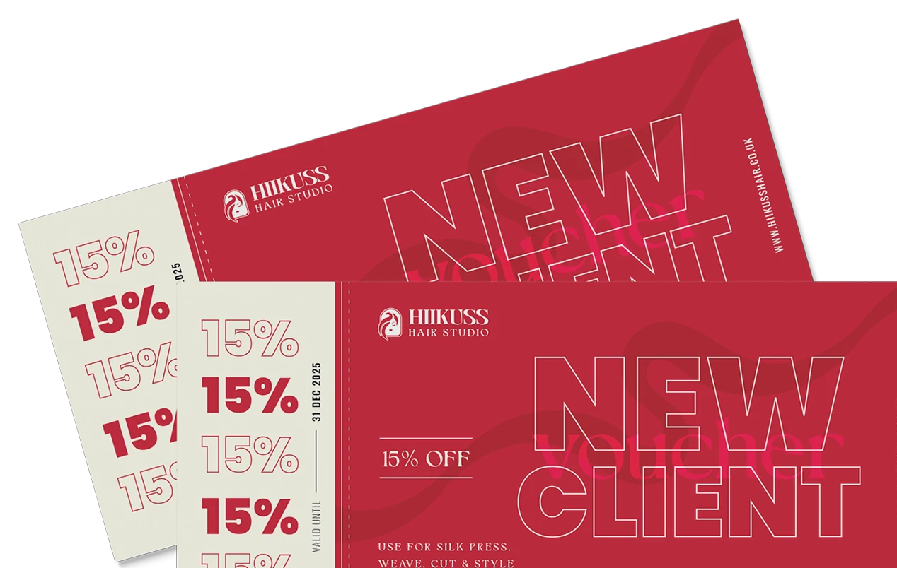 New client 15% off voucher cards