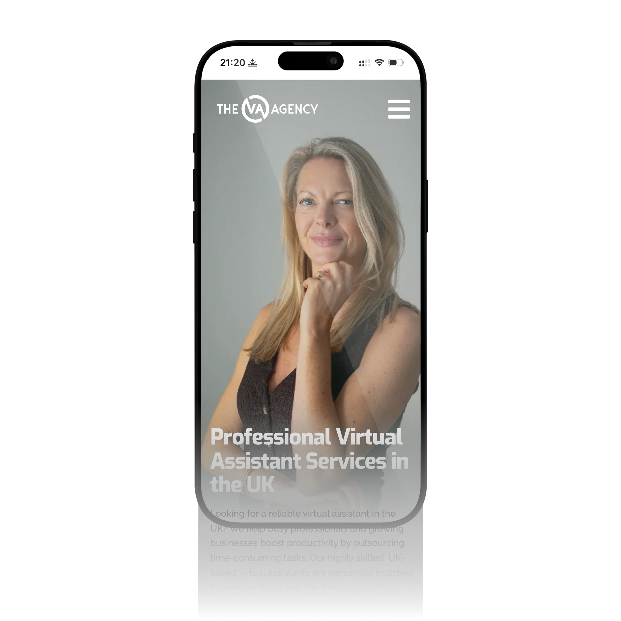 The home page on a phone
